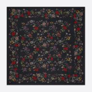 Dior Shawl Jardin Botanique Motif Silk, Wool and Cashmere Black