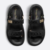 DiorAct Sandals Women Quilted Cannage Calfskin Black