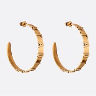 J'Adior Earrings Antique Circle Metal Gold