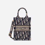 Miniature Dior Book Tote Oblique Motif Canvas Blue