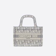 Mini Dior Book Tote Oblique Motif Canvas Grey