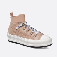 Walk'n'Dior Platform Sneakers Women Macrocannage Motif Technical Mesh Nude