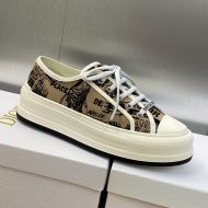 Walk'N'Dior Platform Sneakers Unisex Plan de Paris Motif Canvas Beige