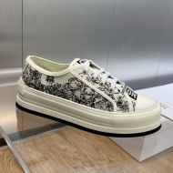 Walk'n'Dior Platform Sneakers Unisex Toile de Jouy Voyage Motif Canvas White