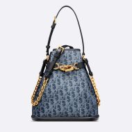 Medium C'est Dior Bag Oblique Motif Denim Blue