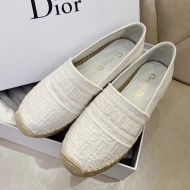 Christian Dior Granville Espadrilles Women Oblique Motif Canvas White