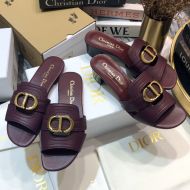 Dior 30 Montaigne Slides Women Calfskin Burgundy