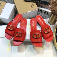 Dior 30 Montaigne Slides Women Calfskin Red