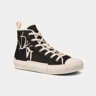 Dior B23 High-Top Sneakers Unisex Cactus Jack Dior Motif Canvas Black