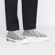 Dior B23 High-Top Sneakers Unisex CD Diamond Motif Canvas Grey