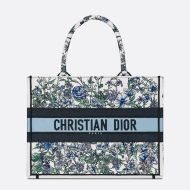 Dior Book Tote Flowers Constellation Motif Canvas White/Blue