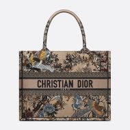 Dior Book Tote Jardin d'Hiver Motif Canvas Beige