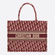 Dior Book Tote Oblique Motif Canvas Burgundy