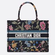 Dior Book Tote Petites Fleurs Motif Canvas Black