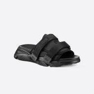 Dior D-Wander Slides Women Camouflage Technical Fabric Black