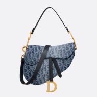 Dior Saddle Bag Oblique Motif Denim Blue