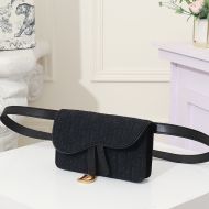 Dior Saddle Belt Pouch Oblique Motif Canvas Black