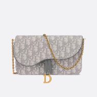 Dior Saddle Pouch Oblique Motif Canvas Green