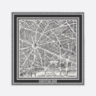 Dior Square Scarf Plan de Paris Motif Silk White