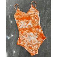 Dior Swimsuit Women Toile De Jouy Motif Lycra Orange