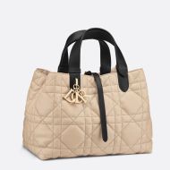 Dior Toujours Bag Macrocannage Calfskin Apricot/Black