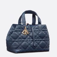 Dior Toujours Bag Macrocannage Calfskin Navy Blue