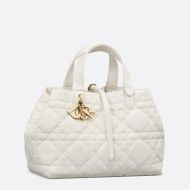 Dior Toujours Bag Macrocannage Calfskin White