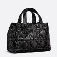 Dior Toujours Bag Macrocannage Crinkled Calfskin Black