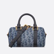 Nano Dior Groove Bag Oblique Motif Denim Blue