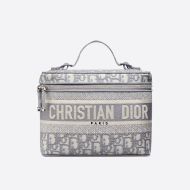 Medium DiorTravel Vanity Case Oblique Motif Canvas Grey