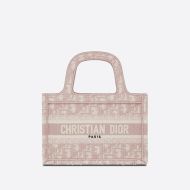 Mini Dior Book Tote Oblique Motif Canvas Pink