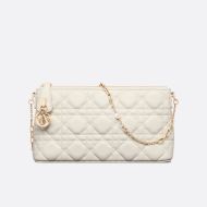 Mini Dior Midi Bag Cannage Lambskin White