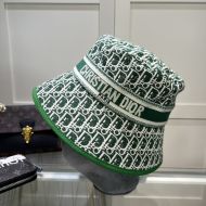 Christian Dior Bucket Hat D-Oblique Motif Canvas Green