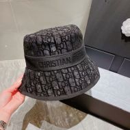 Christian Dior Bucket Hat D-Oblique Motif Mesh Black