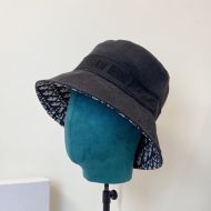 Christian Dior Bucket Hat Oblique Motif Denim Black