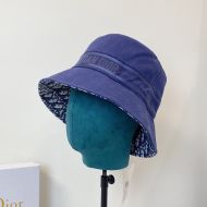 Christian Dior Bucket Hat Oblique Motif Denim Blue
