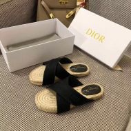Christian Dior Granville Slides Women Cotton Black