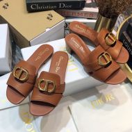 Dior 30 Montaigne Slides Women Calfskin Brown