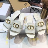 Dior 30 Montaigne Slides Women Calfskin White