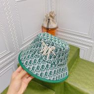 Dior Bucket Hat Shawn Logo D-Oblique Motif Cotton Green
