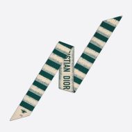 Dior Mitzah Twill D-Stripes Motif Silk Green