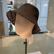 Dior Reversible Bucket Hat Teddy Oblique Motif Cotton Black
