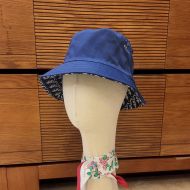 Dior Reversible Bucket Hat Teddy Oblique Motif Cotton Blue