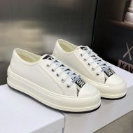 Walk'N'Dior Platform Sneakers Unisex Canvas White