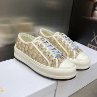 Walk'N'Dior Platform Sneakers Unisex Oblique Motif Canvas Gold