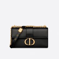 Dior 30 Montaigne East-West Bag With Chain Calfskin Black