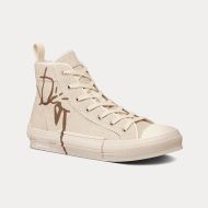 Dior B23 High-Top Sneakers Unisex Cactus Jack Dior Motif Canvas Beige