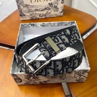 Dior Belt Oblique Motif Canvas Blue/Silver