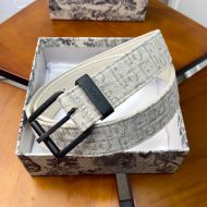 Dior Belt Oblique Motif Canvas White/Black