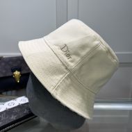 Dior Reversible Bucket Hat Dior Oblique Motif Cotton Beige